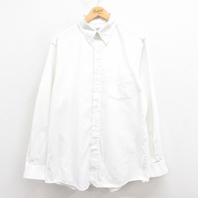 L★古着 アロー 長袖 シャツ メンズ 80年代 80s ボタンダウン USA製 白 ホワイト 25aug18 中古 トップス
