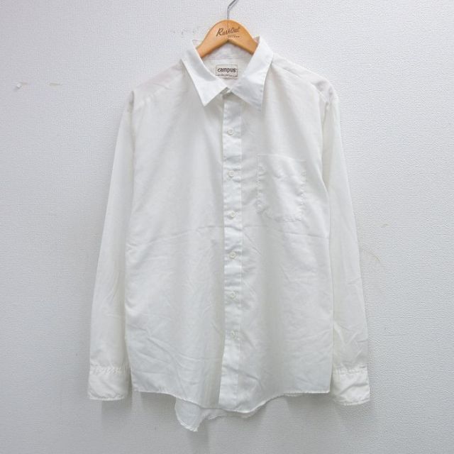 XL★古着 キャンパス 長袖 シャツ メンズ 80年代 80s USA製 白 ホワイト 25aug25 中古 トップス