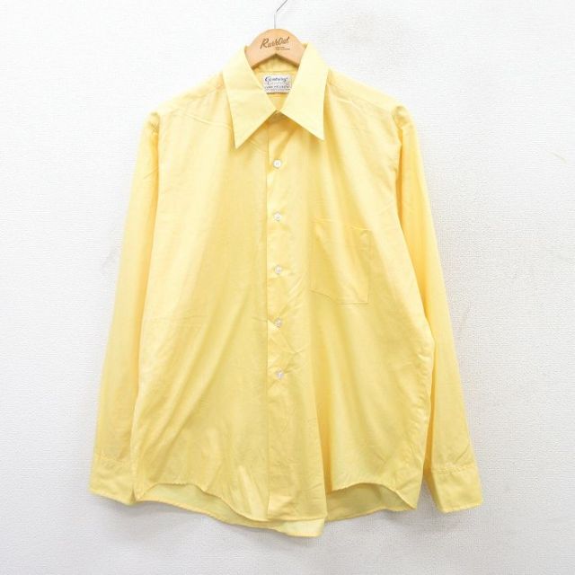 XL★古着 バンヒューセン 長袖 シャツ メンズ 80年代 80s 黄 イエロー 25aug30 中古 トップス