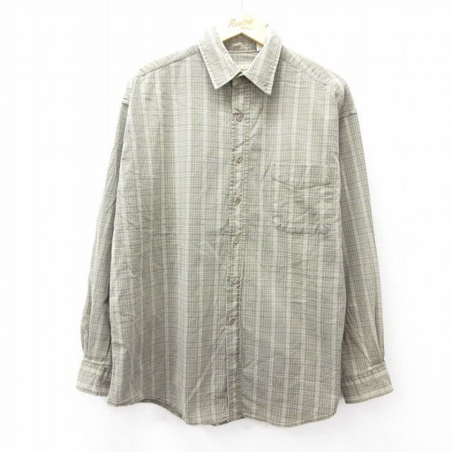 XL★古着 セントジョンズベイ 長袖 シャツ メンズ 00年代 00s 薄緑他 グリーン チェック 25sep01 中古 トップス