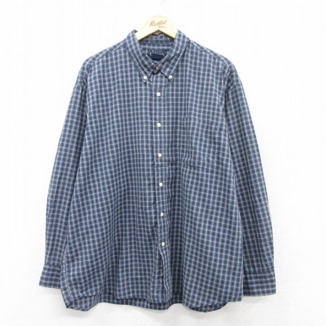 【20%OFF】XL★古着 ベーシックエディションズ 長袖 シャツ メンズ 90年代 90s 大きいサイズ ボタンダウン 他 チェック 25sep01 中古 トップス
