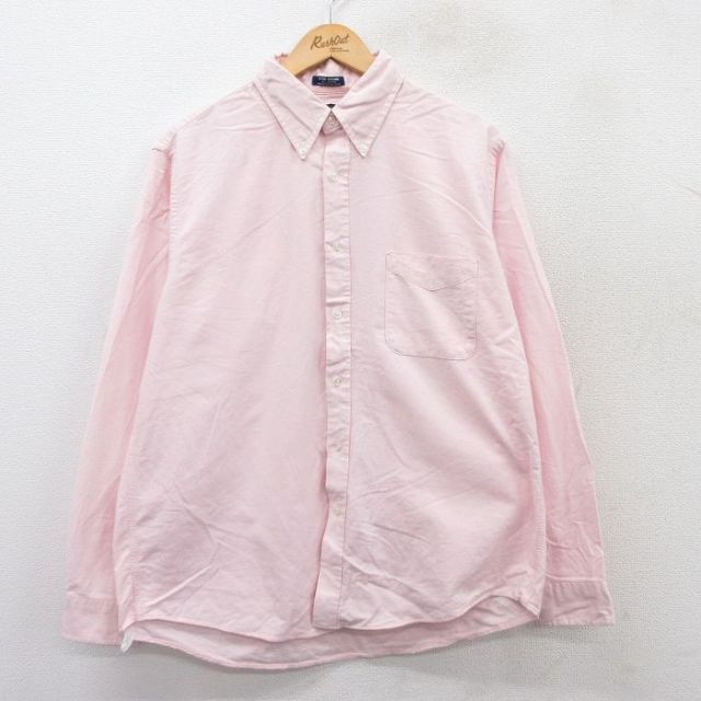 【20%OFF】XL★古着 長袖 シャツ メンズ 90年代 90s ボタンダウン USA製 ピンク系 25sep08 中古 トップス