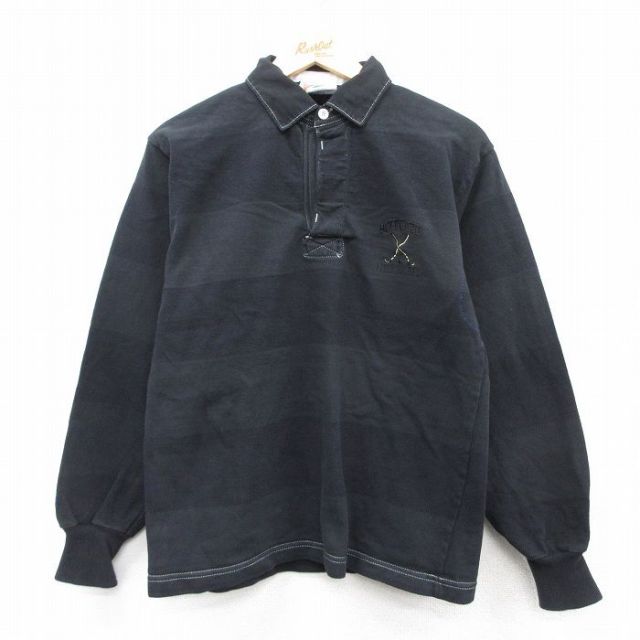 S★古着 バーバリアン 長袖 ラガー シャツ メンズ 00年代 00s ホッケー コットン カナダ製 黒 ブラック 【spe】 25sep08 中古 トップス