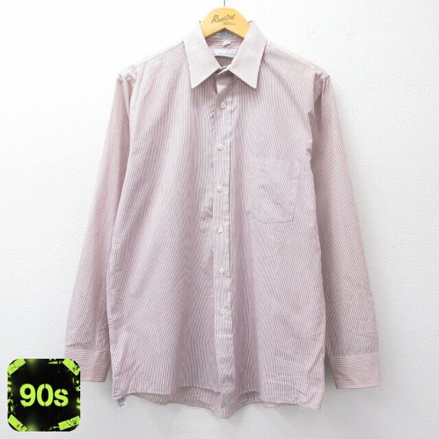 【50%OFF】バンヒューセン 90s 長袖シャツ ストライプ レッド L | 古着