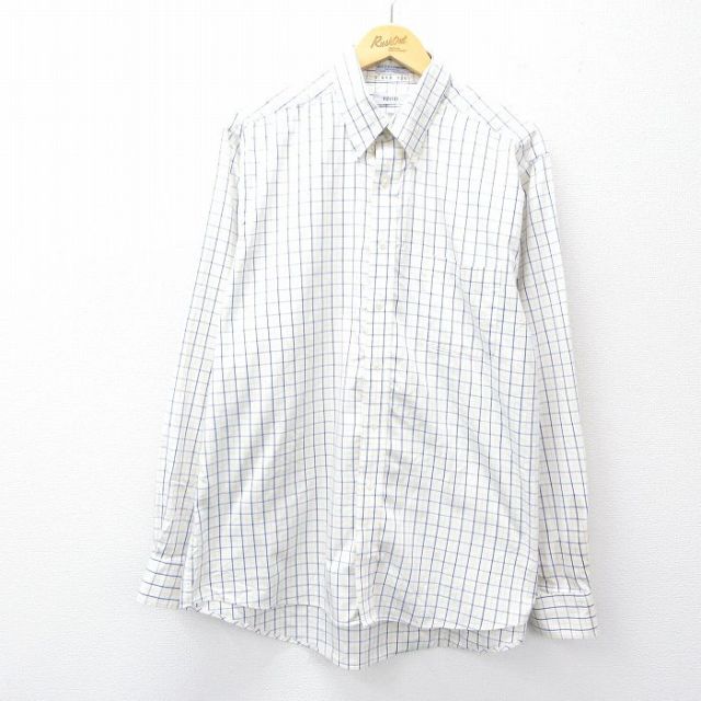 IZOD 長袖シャツ チェック ホワイト XL | 古着