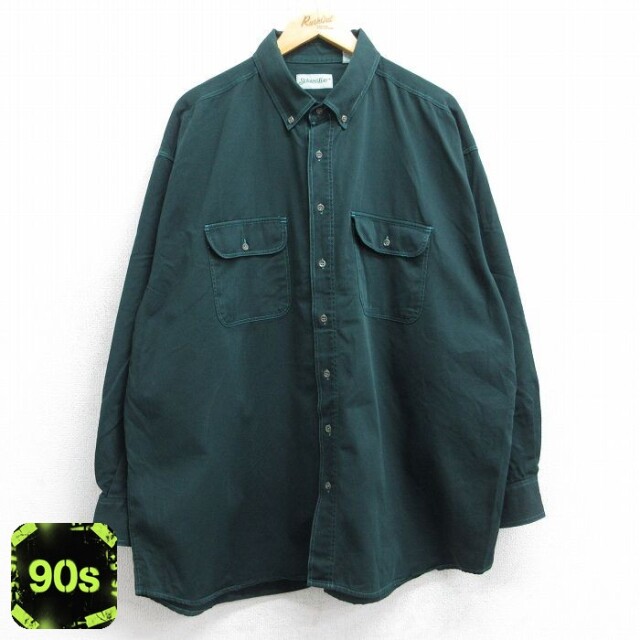 【50%OFF】セントジョンズベイ 90s 長袖シャツ グリーン XL | 古着