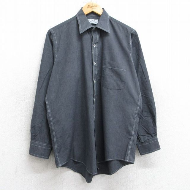 L★古着 アロー 長袖 シャツ メンズ 90年代 90s USA製 濃グレー 25sep12 中古 トップス
