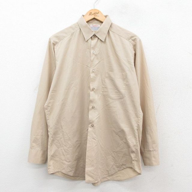 80s 長袖シャツ ベージュ L | 古着