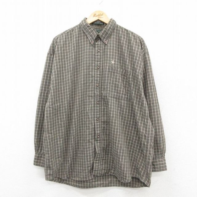 90s 長袖シャツ チェック グリーン XL | 古着