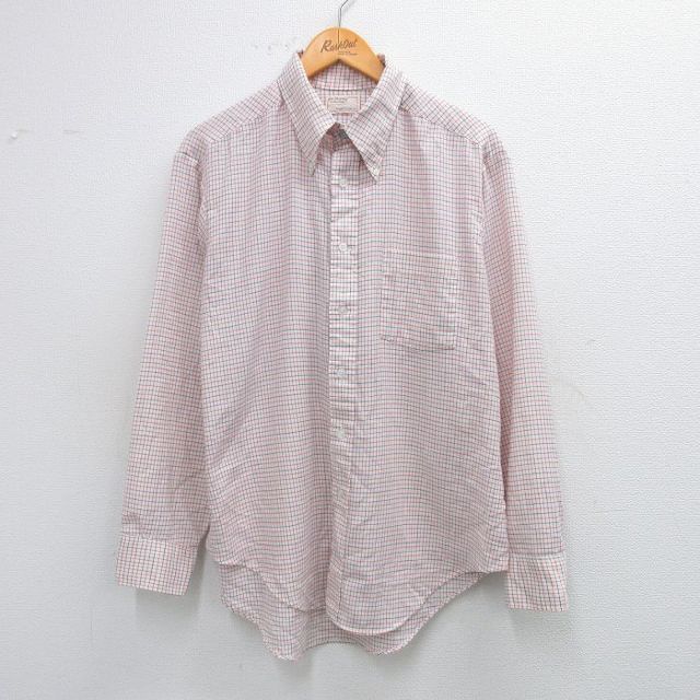 90s 長袖シャツ チェック ホワイト L | 古着