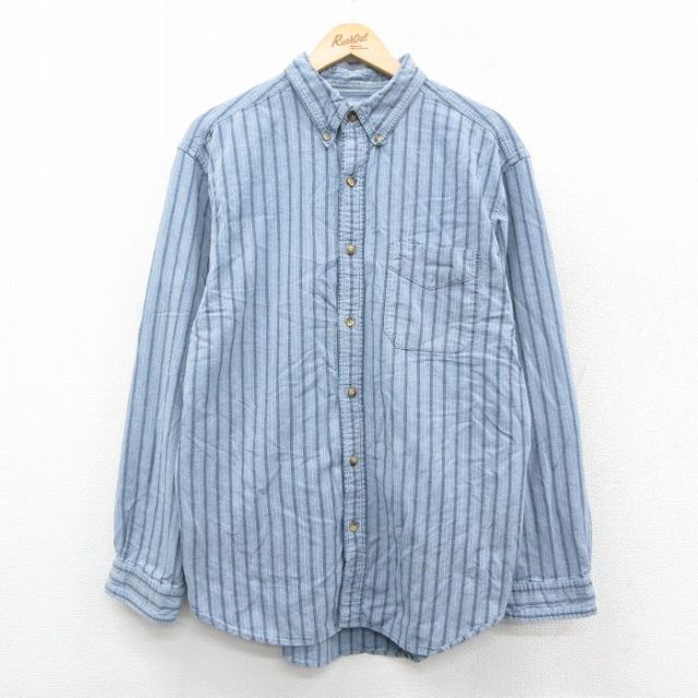 THE TERRITORY AHEAD 00s 長袖シャツ ストライプ ネイビー L | 古着