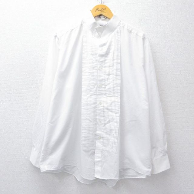 90s 長袖シャツ スタンドカラー ホワイト XL | 古着