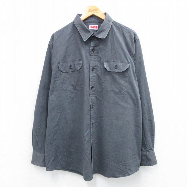 ラングラー 長袖シャツ 霜降り グレー XL | 古着