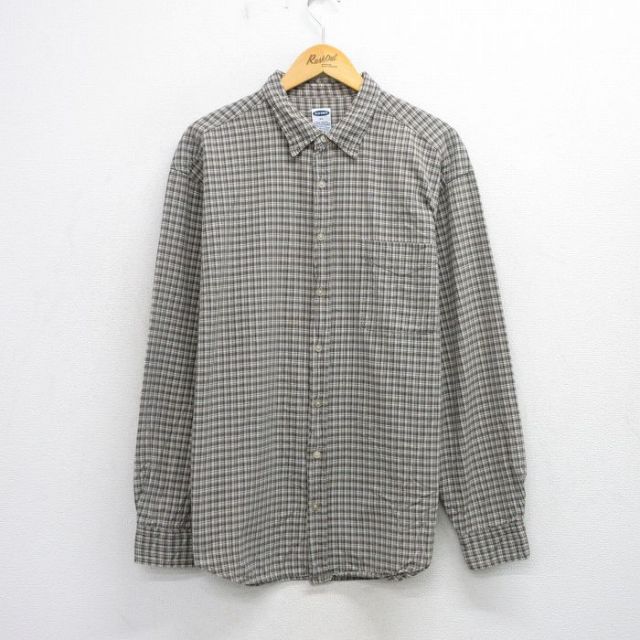 オールドネイビー 00s 長袖シャツ チェック ブラウン XL | 古着