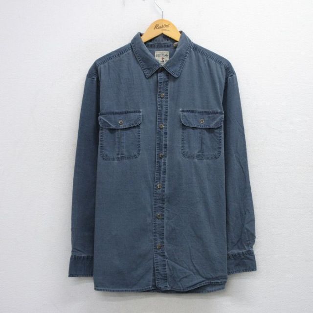 【20%OFF】XL★古着 レッドヘッド 長袖 シャツ メンズ 大きいサイズ 紺 ネイビー 25oct03 中古 トップス