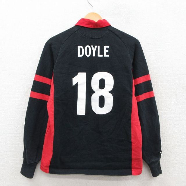 M★古着 バーバリアン 長袖 ラガー シャツ メンズ 90年代 90s リンチバーグ カレッジ DOYLE 18 ラグラン コットン カナダ製 黒他 ブラック 【spe】 25oct18 中古 トップス