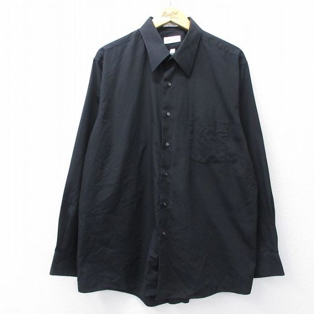 【20%OFF】XL★古着 バンヒューセン 長袖 シャツ メンズ 90年代 90s 大きいサイズ 黒 ブラック 25oct24 中古 トップス