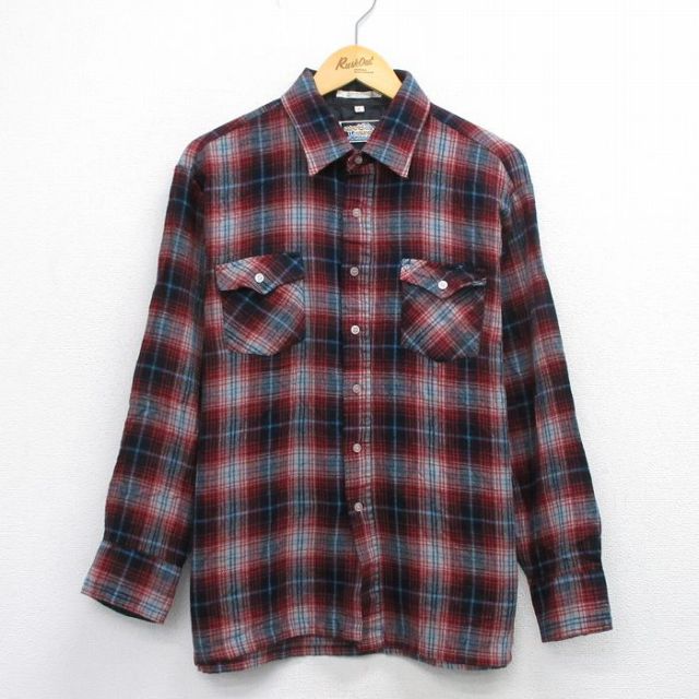 80s 長袖シャツ チェック レッド XL | 古着