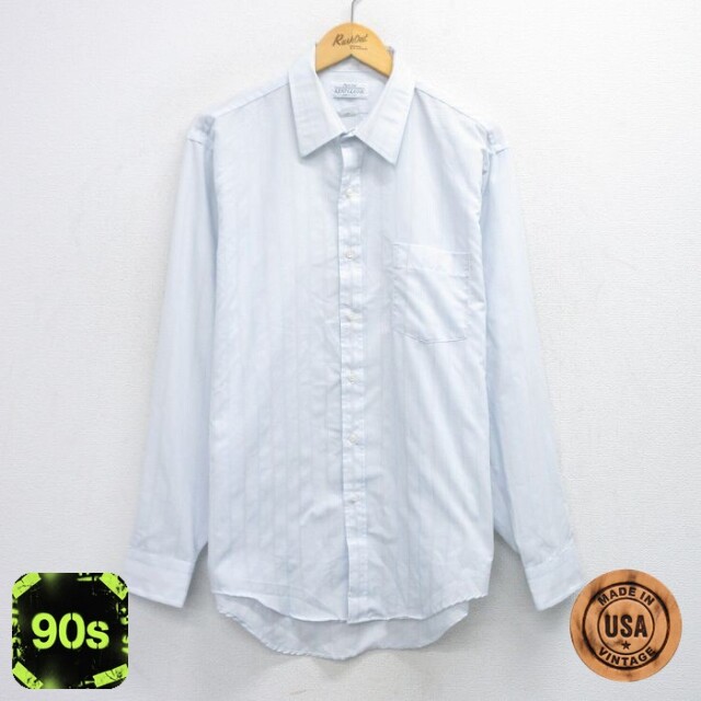 【50%OFF】アロー 90s 長袖シャツ ストライプ ネイビー XL | 古着