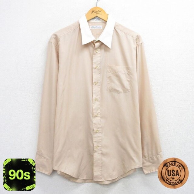 90s 長袖シャツ ベージュ XL | 古着