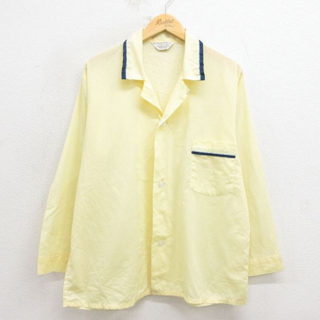 JCペニー 80s 長袖パジャマシャツ 開襟 イエロー L | 古着