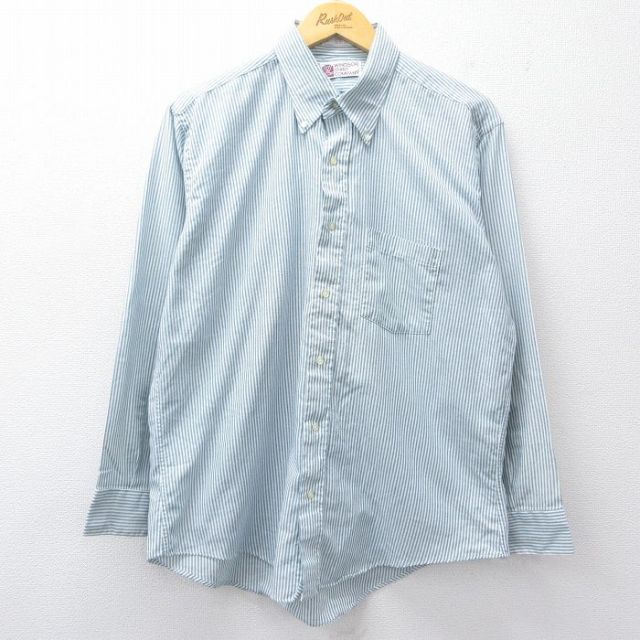 90s 長袖シャツ ストライプ グリーン XL | 古着