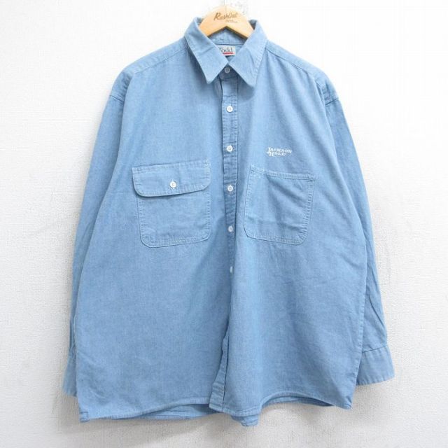 ジャクソンホール 90s 長袖シャツ ネイビー XL | 古着
