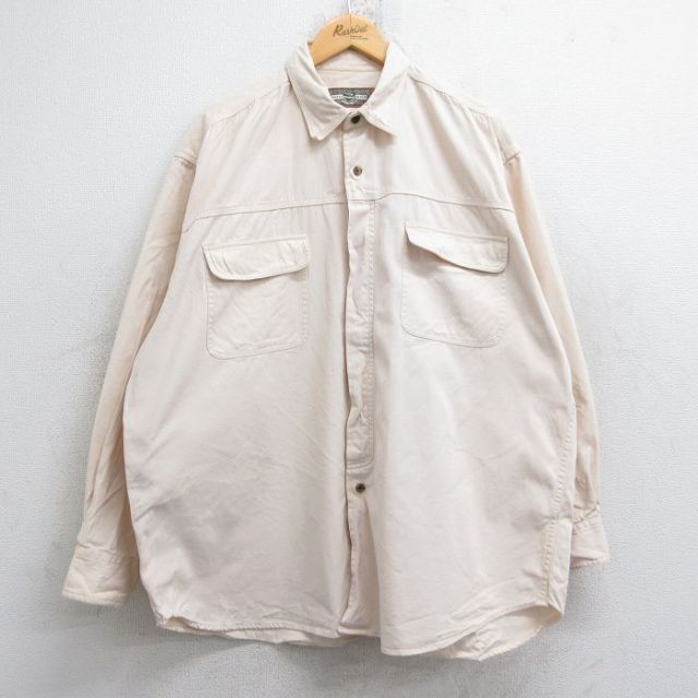 90s 長袖シャツ 生成り ベージュ XL | 古着