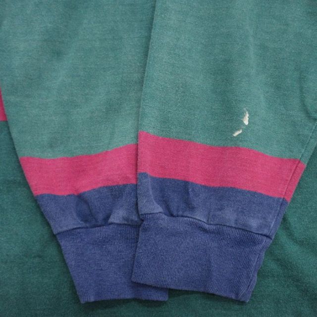 古着通販 L☆古着 長袖 ラガー シャツ メンズ 90年代 90s 襟デニム