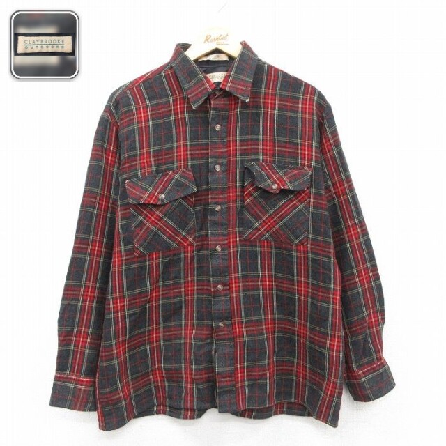 【50%OFF】長袖シャツ チェック レッド L | 古着