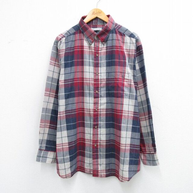90s 長袖シャツ チェック レッド XL | 古着