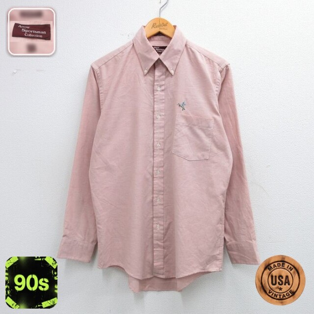 【50%OFF】アロー 90s 長袖シャツ 鳥 ピンク M | 古着
