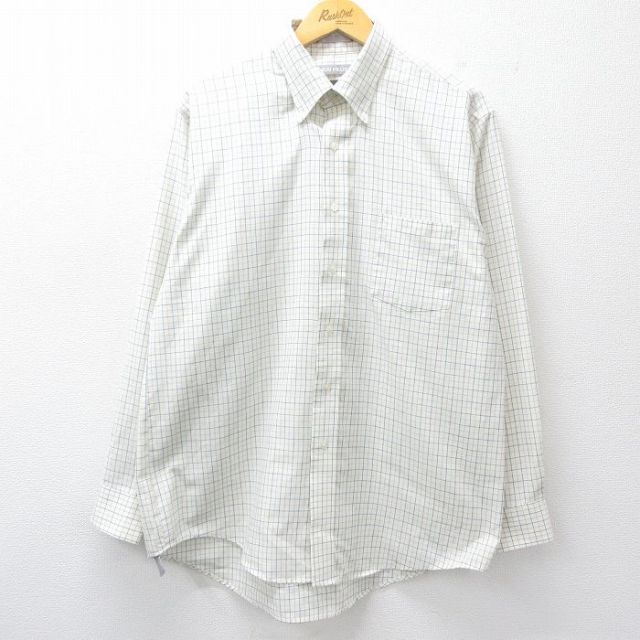 バンヒューセン 90s 長袖シャツ チェック ホワイト XL | 古着