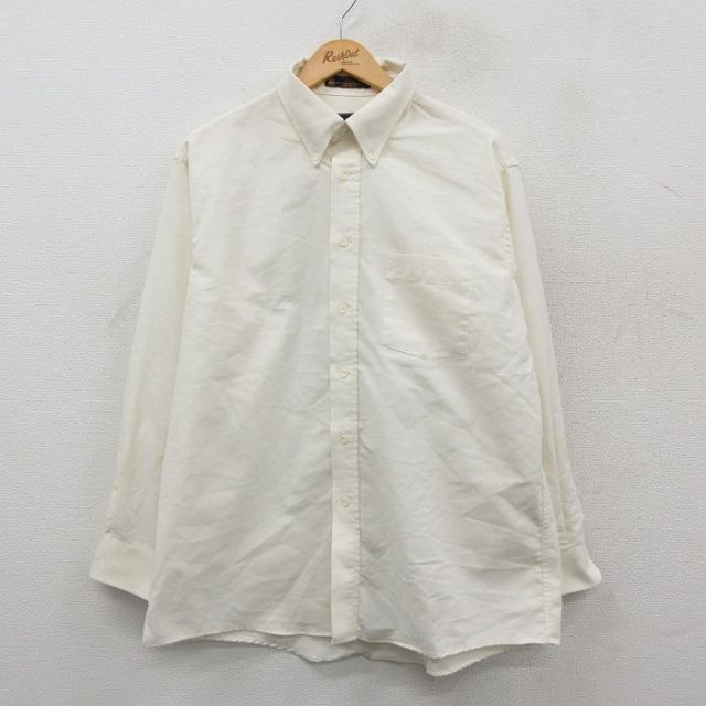 90s 長袖シャツ オックスフォード 生成り ベージュ XL | 古着