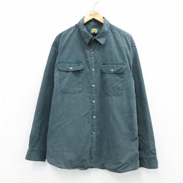 カベラス 00s 長袖シャツ 内側フランネル グリーン XL | 古着