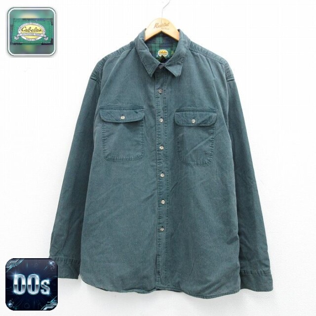 【50%OFF】カベラス 00s 長袖シャツ 内側フランネル グリーン XL | 古着