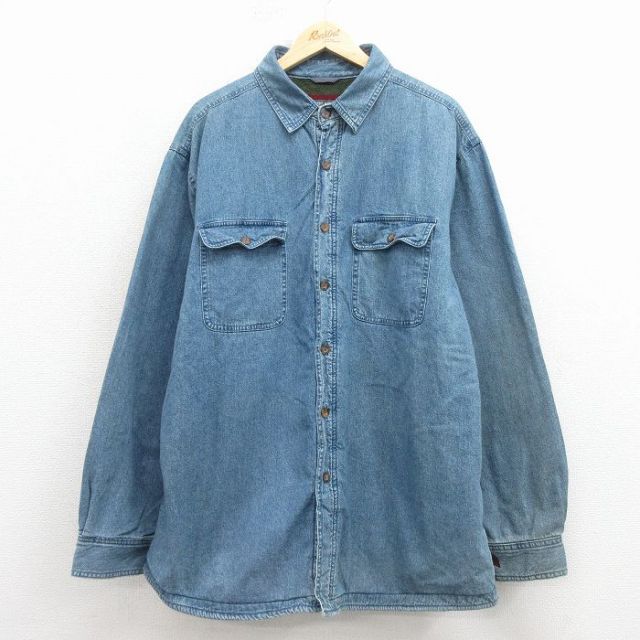 ウールリッチ 長袖シャツ 内側フリース ネイビー XL | 古着