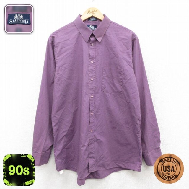 【50%OFF】90s 長袖シャツ パープル XL | 古着