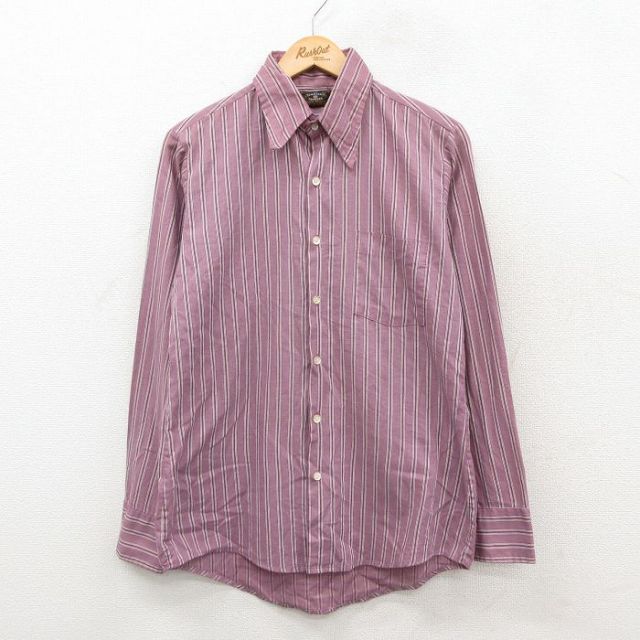【20%OFF】タウンクラフト 70s 長袖シャツ ストライプ バーガンディ M | 古着