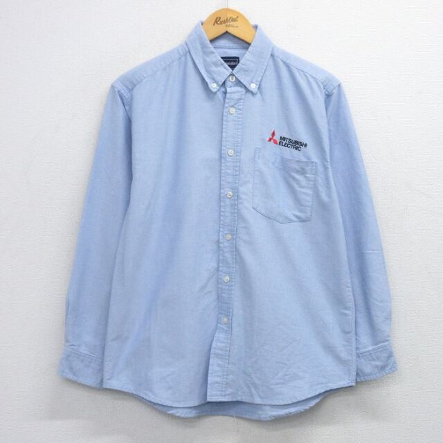 長袖シャツ 三菱 ライトネイビー L | 古着