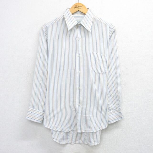 【20%OFF】70s 長袖シャツ ストライプ ホワイト L | 古着