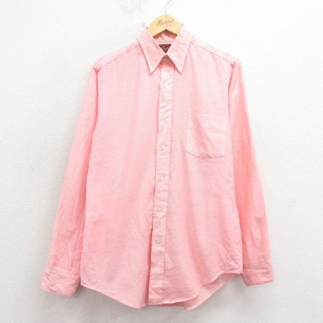 M★古着 バンヒューセン 長袖 シャツ メンズ 80年代 80s ボタンダウン 薄ピンク 26feb18