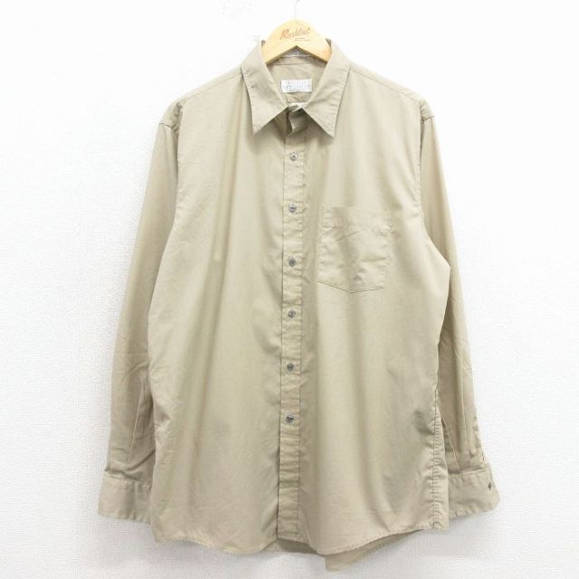 90s 長袖シャツ ベージュ L | 古着