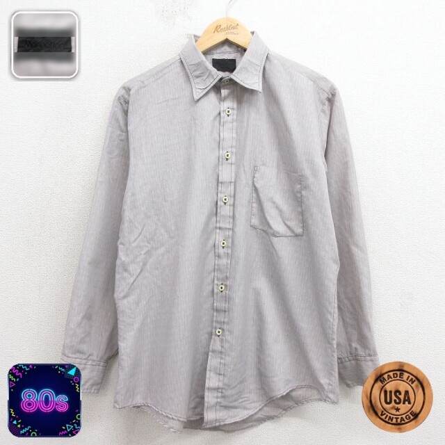 【50%OFF】マンハッタン 80s 長袖シャツ グレー L | 古着