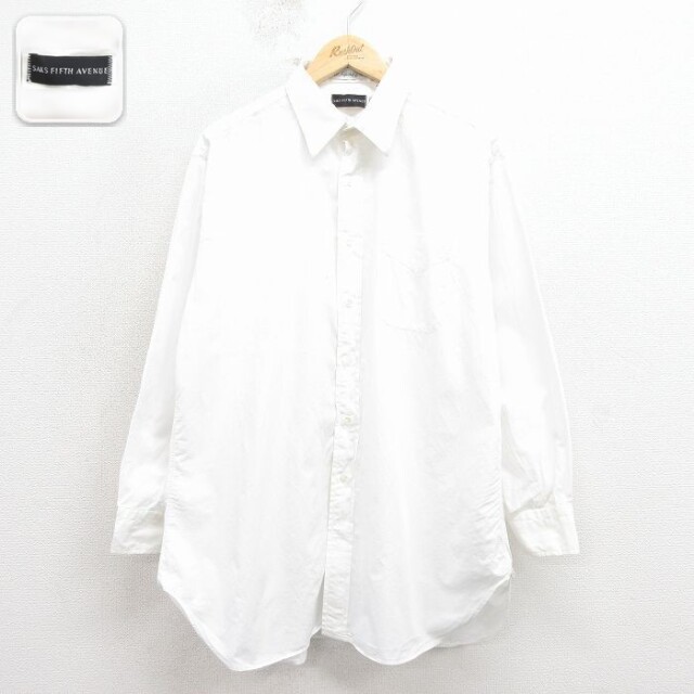 【50%OFF】サックスフィフスアベニュー 80s 長袖シャツ ホワイト XL | 古着