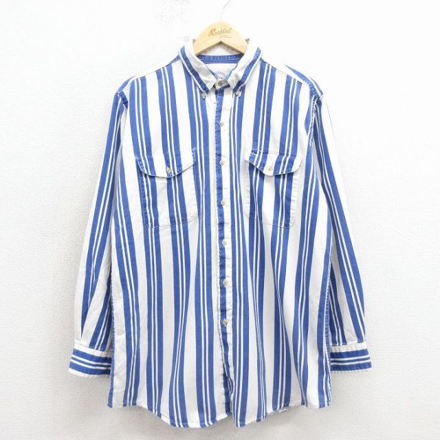 00s 長袖シャツ ストライプ ホワイト XL | 古着