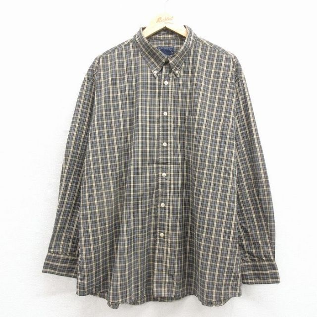ベーシックエディションズ 90s 長袖シャツ ベージュチェック XL | 古着