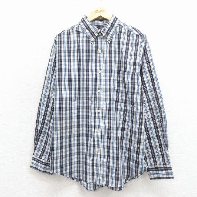 ピューリタン 00s 長袖シャツ ネイビーチェック XL | 古着