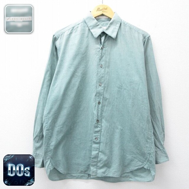 【50%OFF】ペリーエリス 00s 長袖シャツ グリーン L | 古着