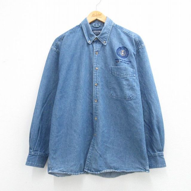 90s 長袖シャツ CITY OF SAN JOSE ネイビー L | 古着